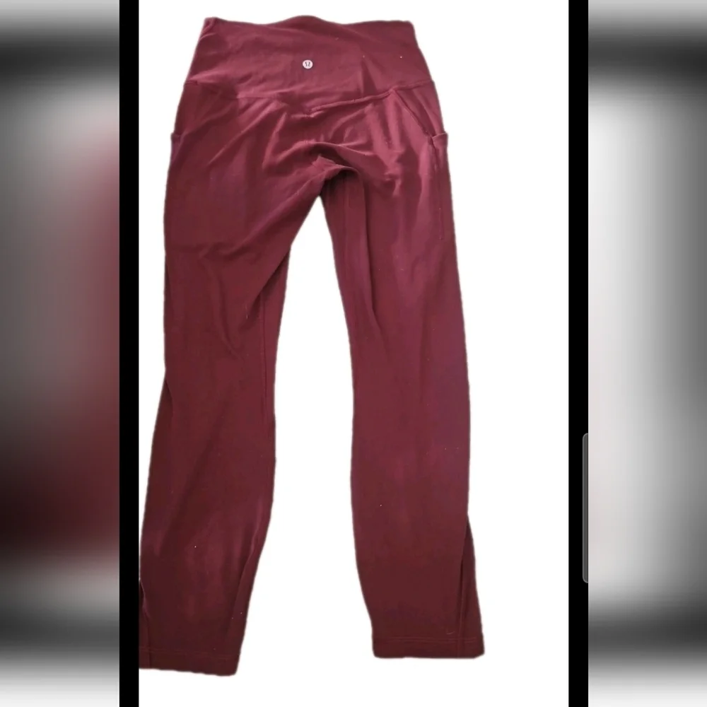 Lululemon Womens Burgundy Stretchy Align Yoga Activewear High-Rise Crop Legging